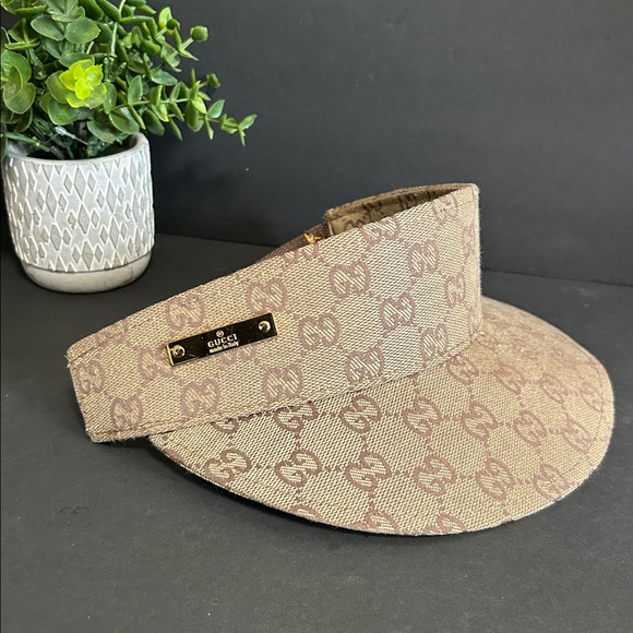 Beautiful Hat Accessories - Beautiful Beige Monogram Visor